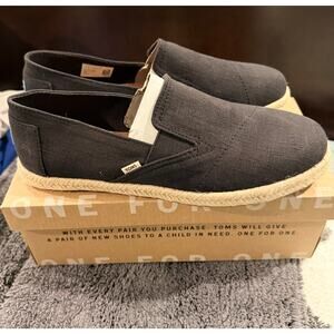 TOMS Redondo Black Native Woven Rope Size 9 NEW in Box